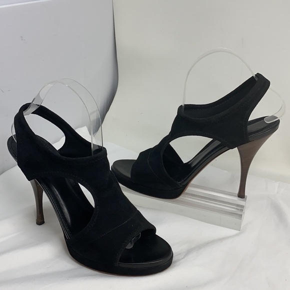 YSL Yves Saint Laurent 40/US 9 Suede Sandals Heels - Picture 1 of 16
